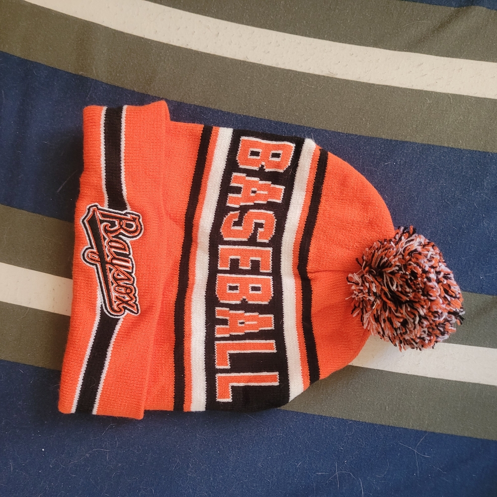 Kids Orange Baseball Beanie